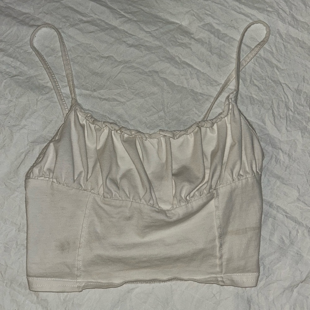 White princess Polly cropped tank top